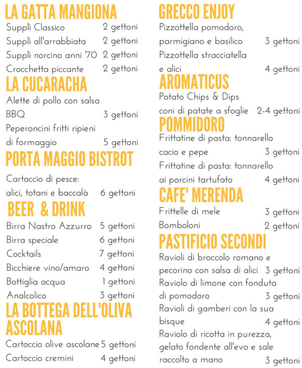 menu di Largo ai Fritti